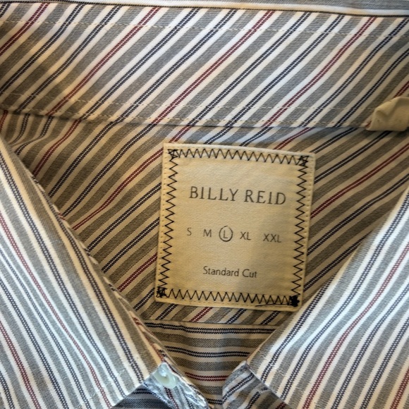 Billy Reid Men's Casual Striped Shirt - Gray - Picture 2 of 4